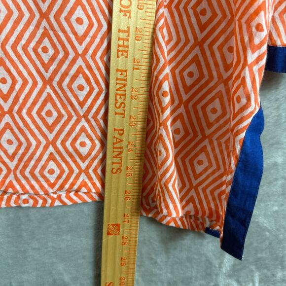 Oliphant Tunic Small Orange V-neck Geometric Cover-up - Picture 7 of 9
